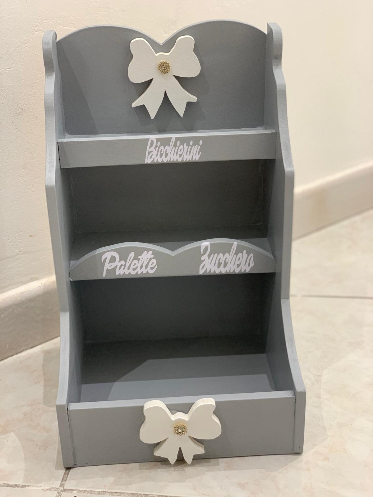 Porta cialde rosa e grigio larghezza 25cm altezza 35